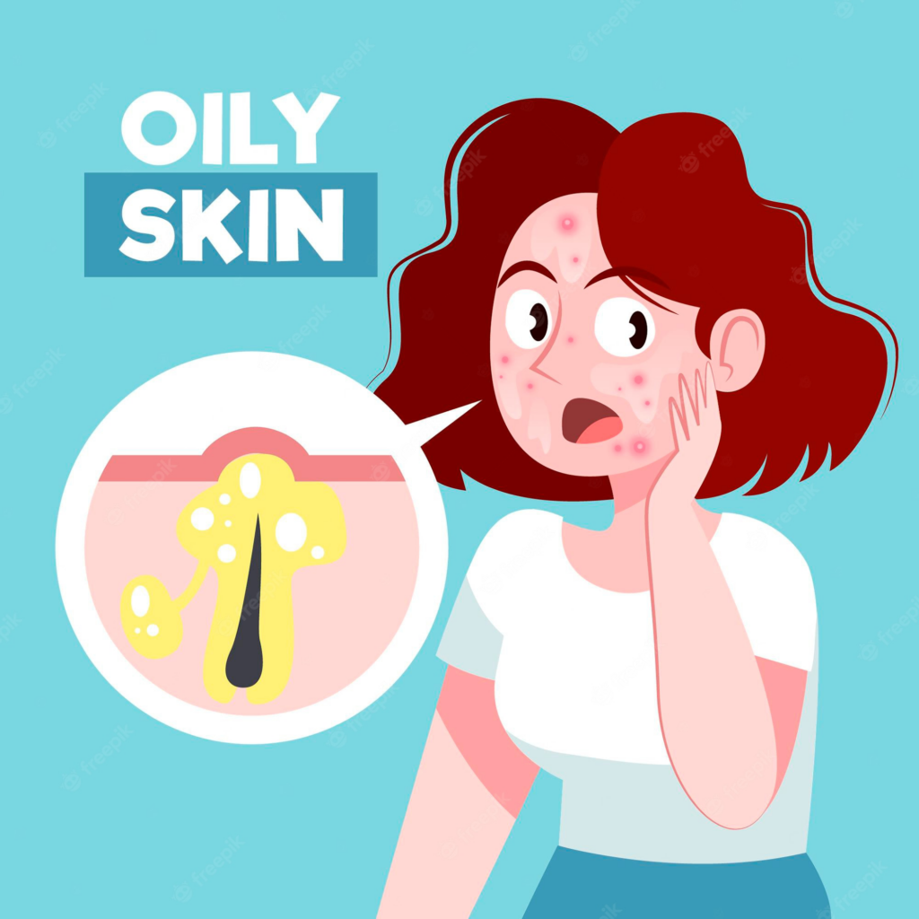 a person with oily skin
