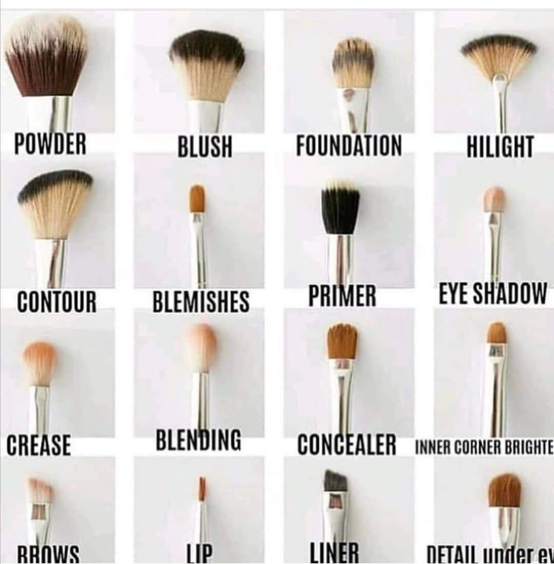 16 different shapes makeup brushes