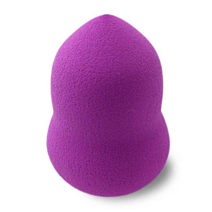 a purple pear shape makeup sponge