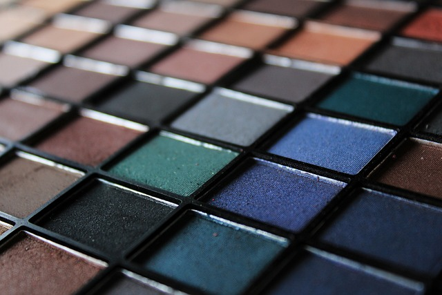 an eyeshadow palette with many color