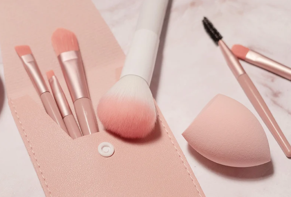 makeup brush and sponge