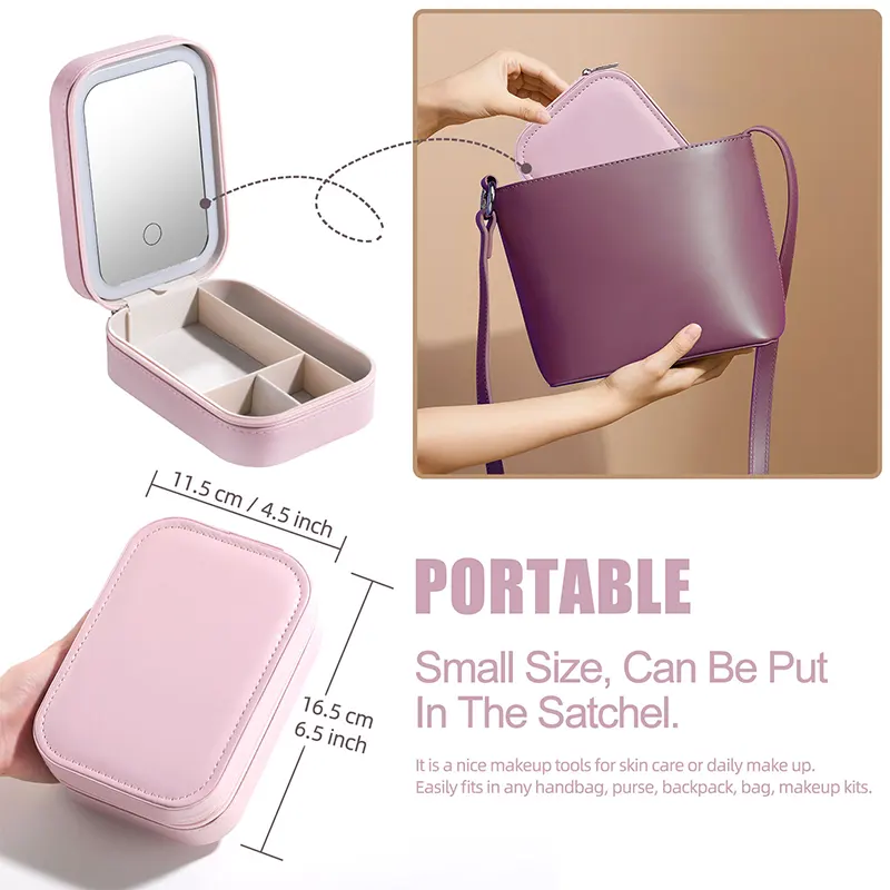 BS-MALL Luxury Cosmetic Jewelry Storage Box Portable