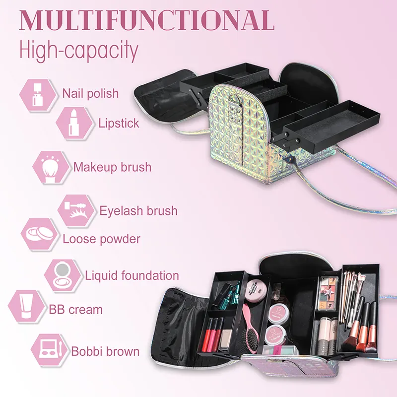BS-MALL Radiant Cosmetic Makeup Brush Case Suitable for Makeup and Tools