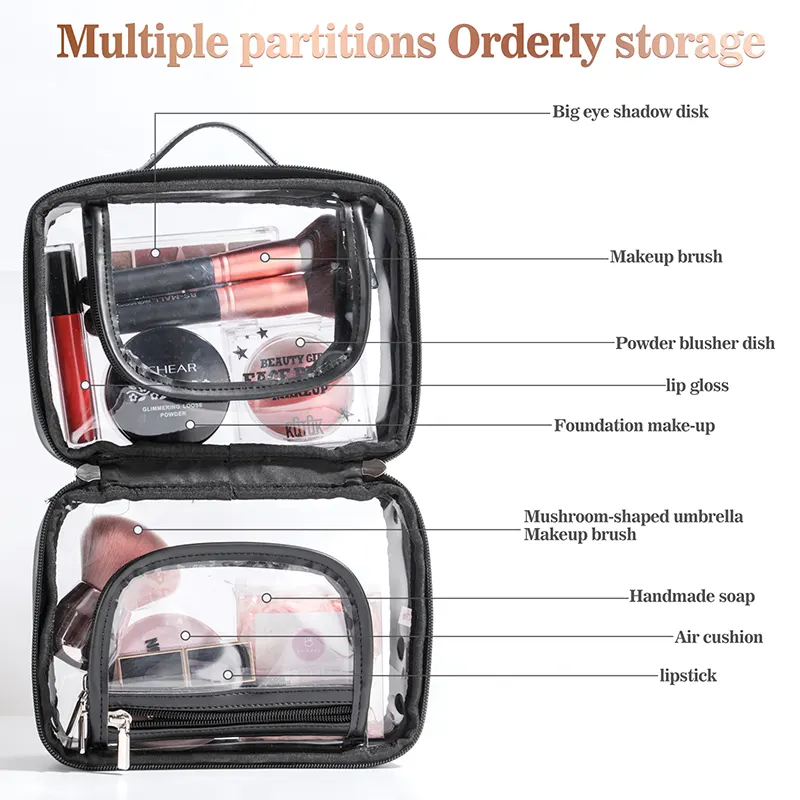 BS-MALL Transparent Travel Toiletry Bag inner