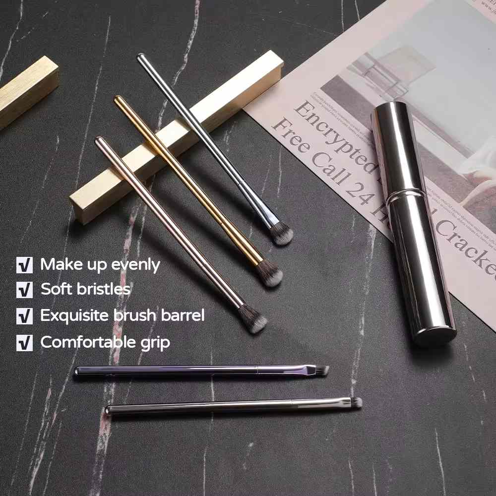 5PCS Eyeshadow Brushes Private Label Soft Synthetic Eye Makeup Brush With Case Case Study