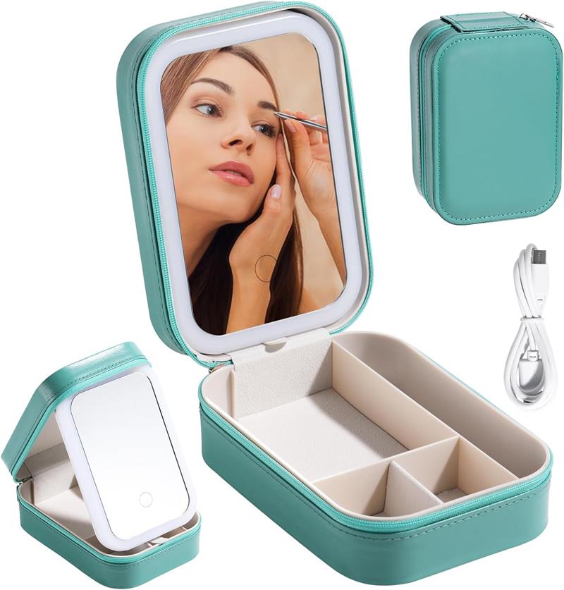 PAZIMIIK Borsa Trucco A Scacchi Verde: Custodia Portatile Con Cerniera, Dimensioni 17x9x7 Cm, Leggera E Autoportante, Per Viaggio E Accessori