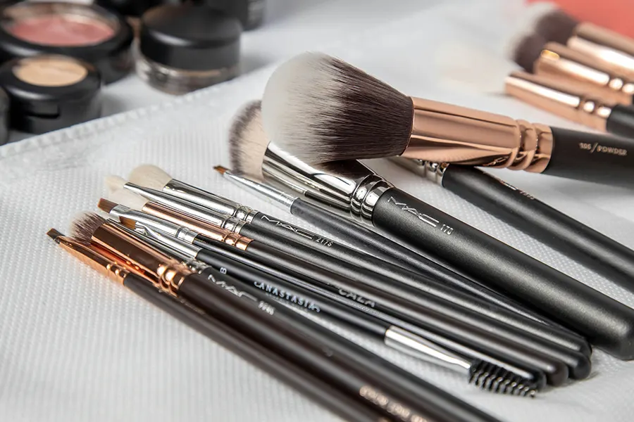 some makeup brushes
